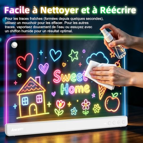 Thumbnail 6 de Awatty Tableau Lumineux LED Rechargeable – Planche à Dessin 16 pouces pour Enfants 4–12 ans