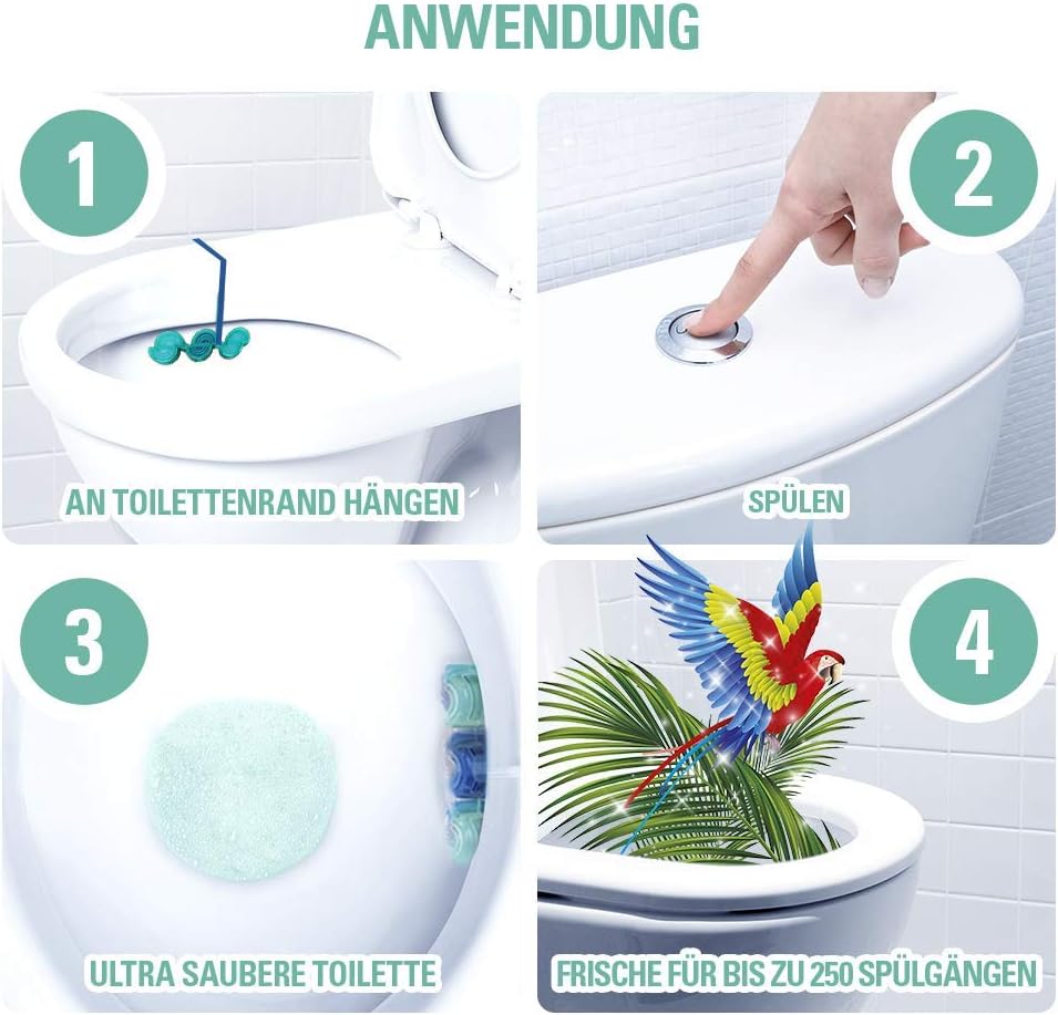 Detalle 2 de Cillit Bang Color Power 6 WC-Spüler Türkisspüler Duo – 6er Pack