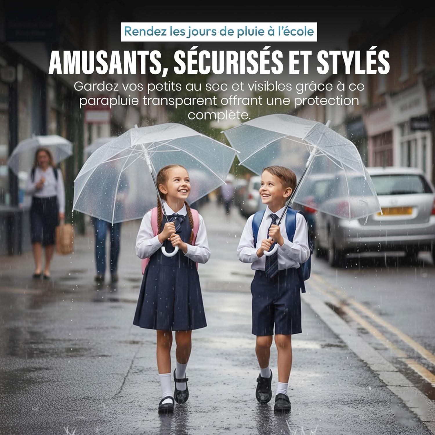 Thumbnail 3 de GOODS+GADGETS Parapluie transparent The Fashion-Highlight (parapluie blanc en bâton)