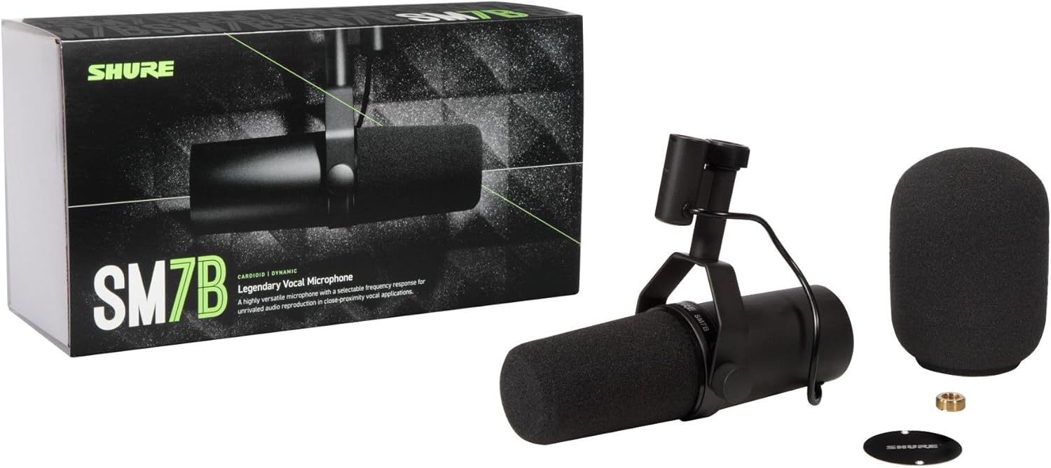 Detalle 2 de Shure SM7B Dynamic Vocal Microphone (XLR) for Podcasting, Recording, Streaming, and Broadcast