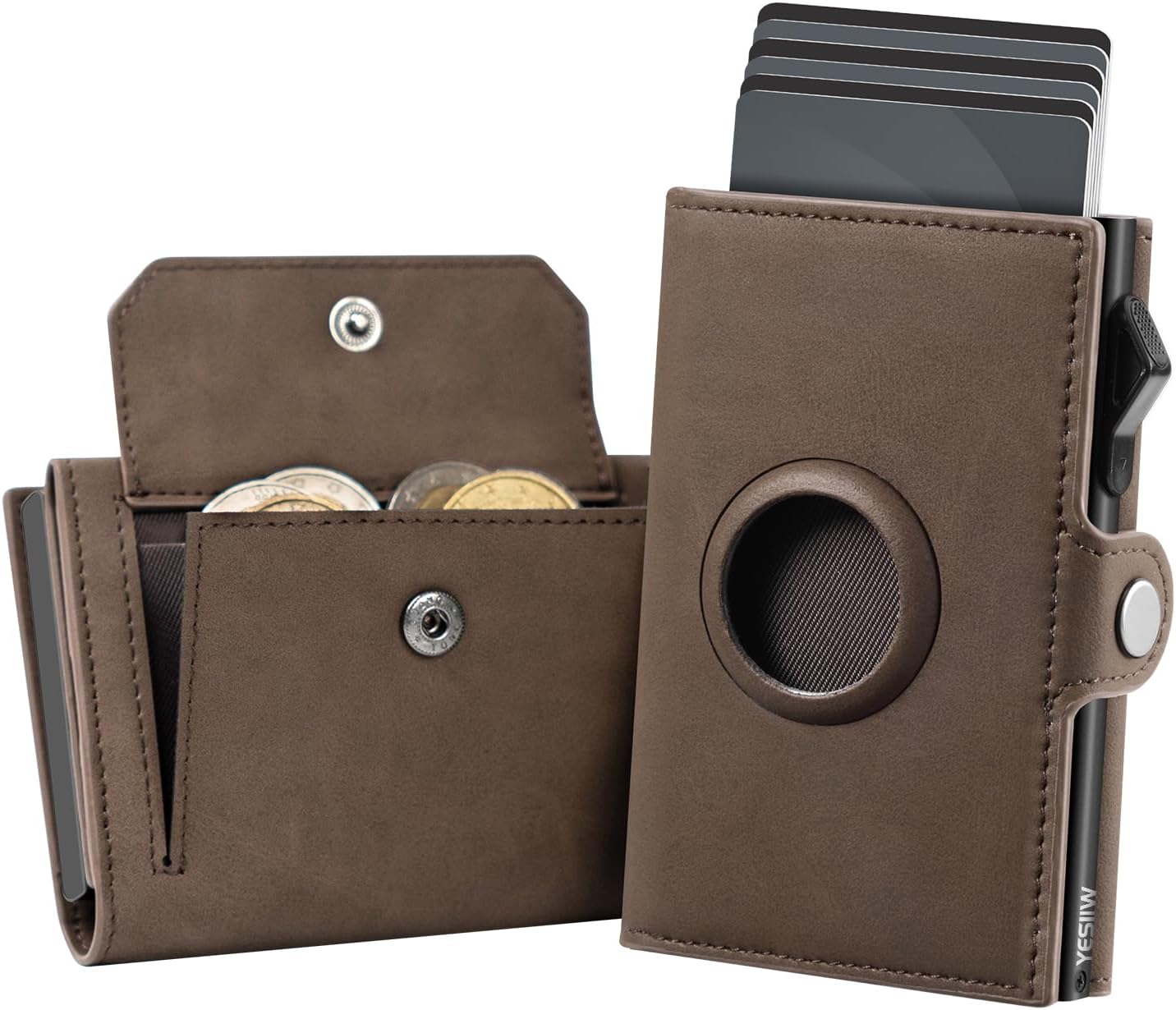 Detalle de YESIIW Airtag Slim Wallet 10+ Coins đź§ľ