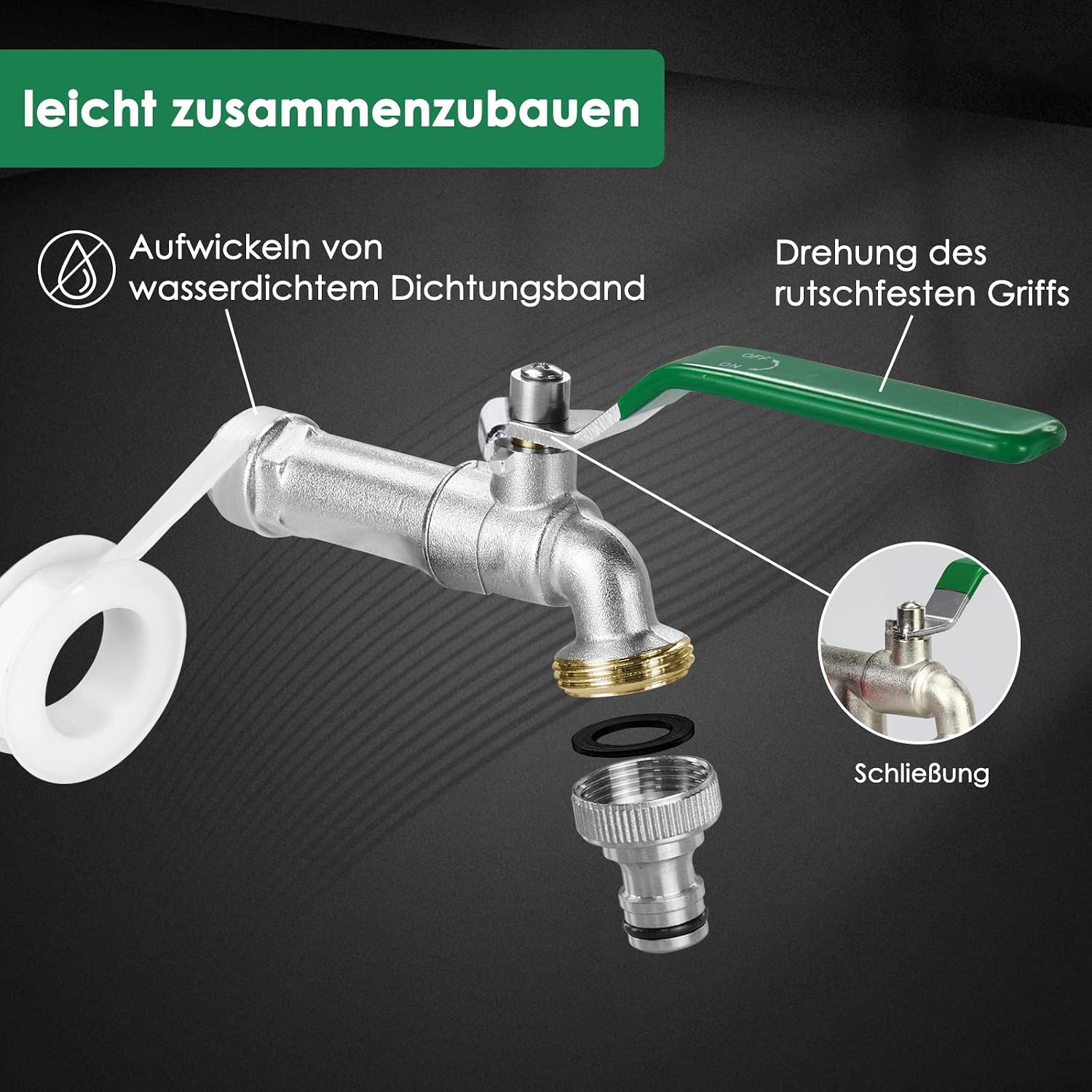 Thumbnail 4 de SPGOOD Garten Wasserhahn 1/2 Zoll