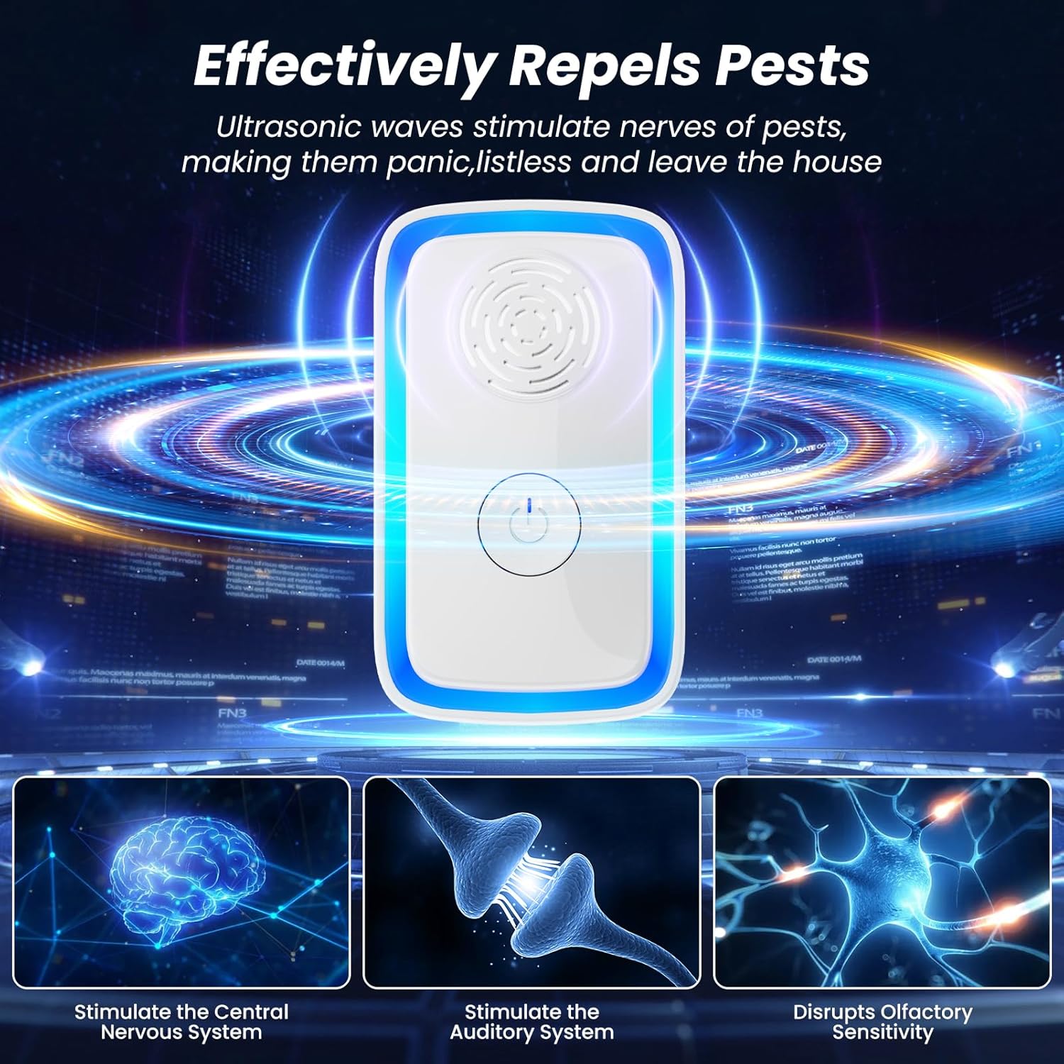 Detalle 1 de PKBD 6 PCs Rodent Ultrasonic Pest Repeller 1600 sq ft