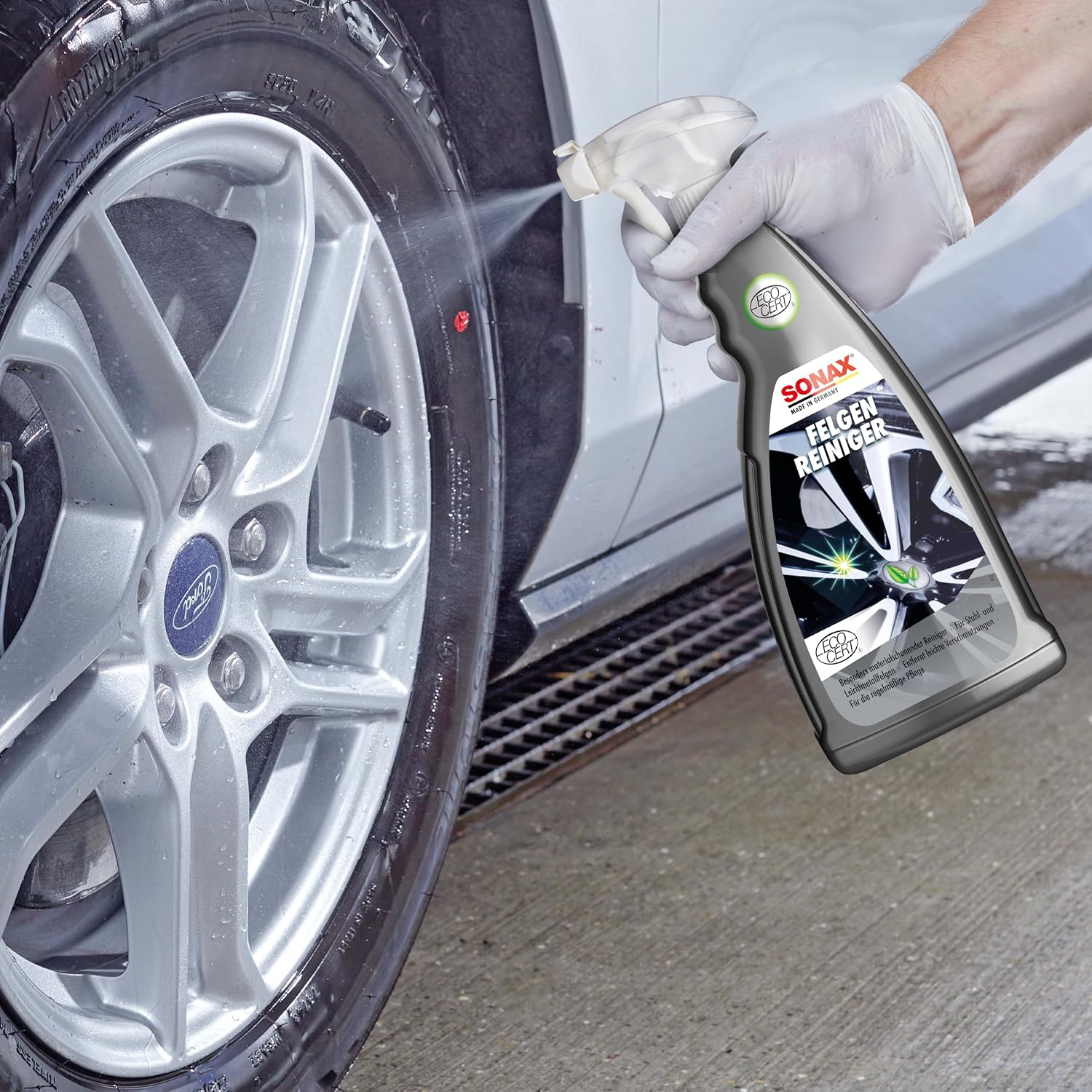Detalle de SONAX FelgenReiniger (1 Liter) säurefrei – schonende Bremsstaub- und Straßenschmutz-Entfernung für Stahl- und Leichtmetallfelgen