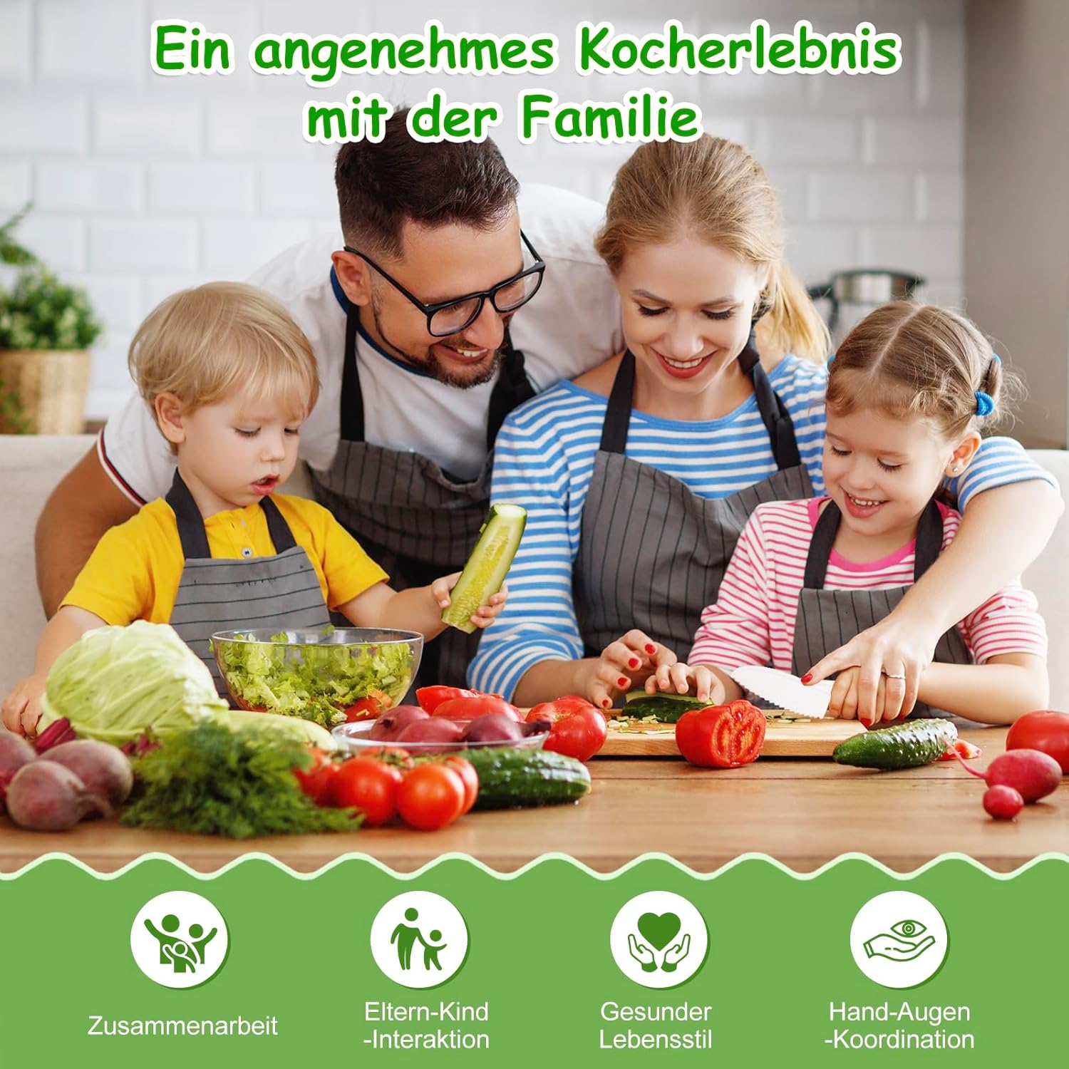 Thumbnail 4 de Kindermesser 8-teiliges Spielzeug-Set (Montessori) für Kinder ab 2 Jahren – mit Krokodil-Motiv