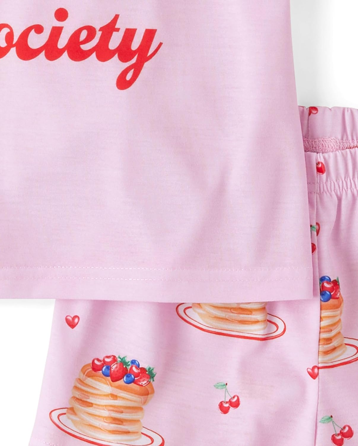 Detalle de The Children's Place Girls' Sleeve Top & Shorts 2-Piece Pajama Set