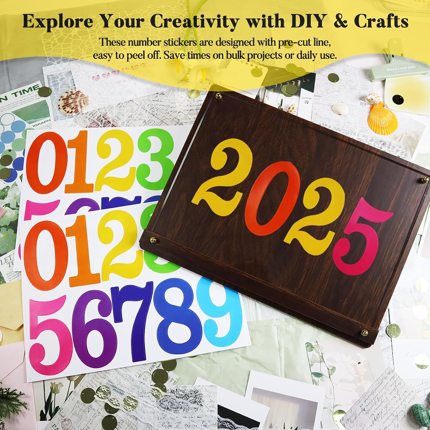 Detalle 2 de BINLINHONGO Number Stickers 4-Inch