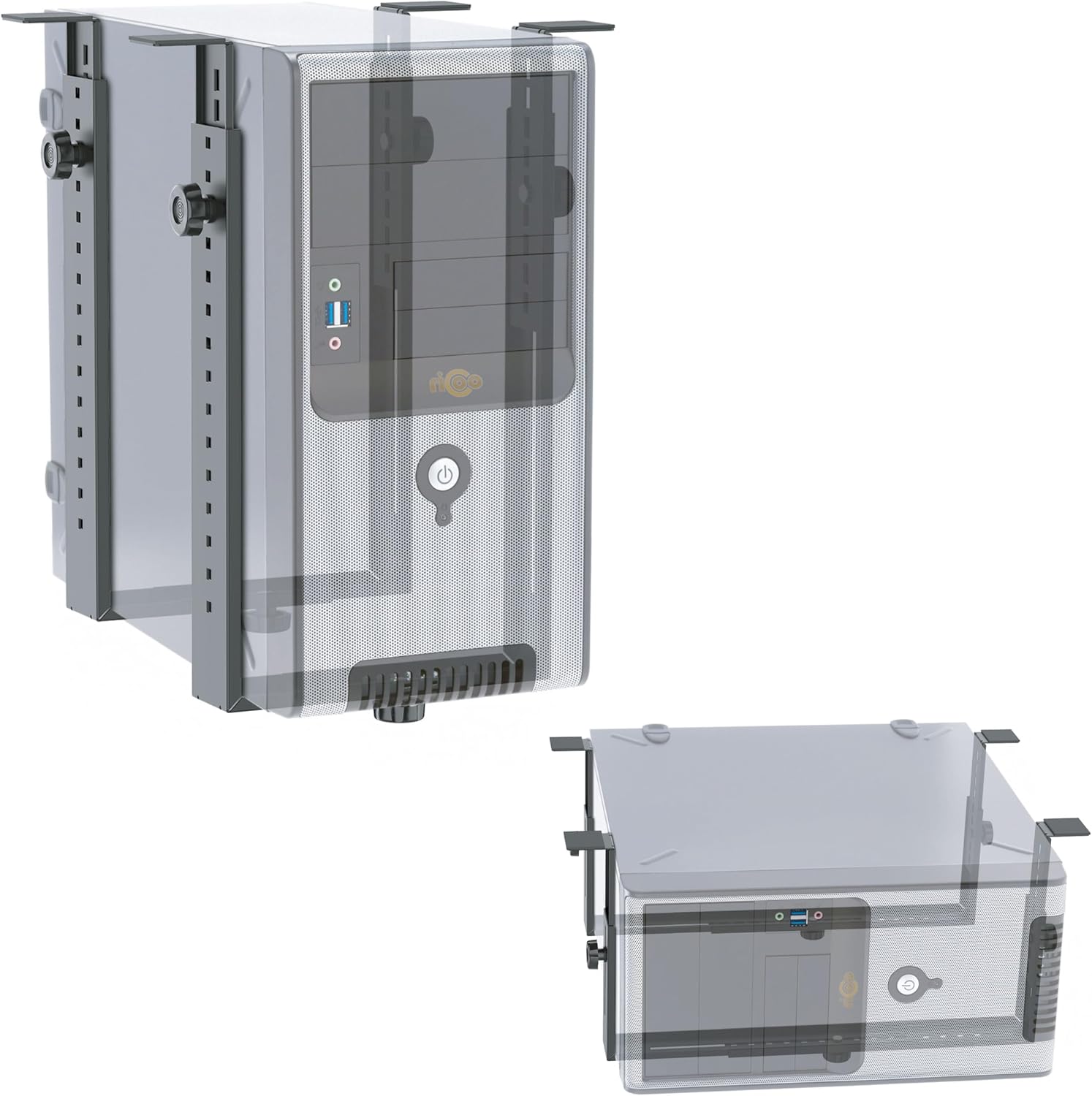 Detalle de RICOO TRH02-B PC-Halterung unter Schreibtisch 35 kg