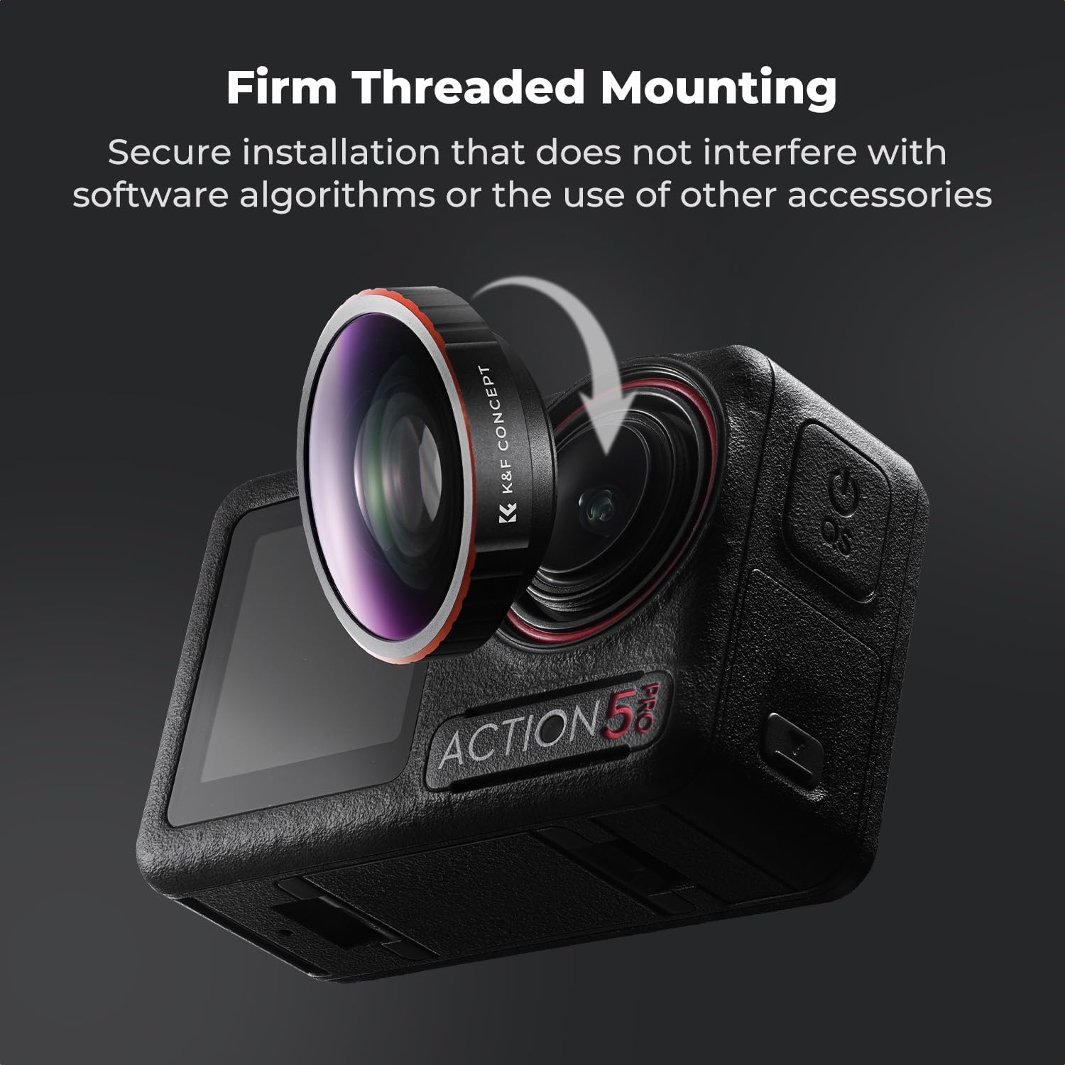 Thumbnail 5 de K&F CONCEPT wide-angle lens for DJI Osmo Action 5 Pro / Action 4 (180° ultra wide view)