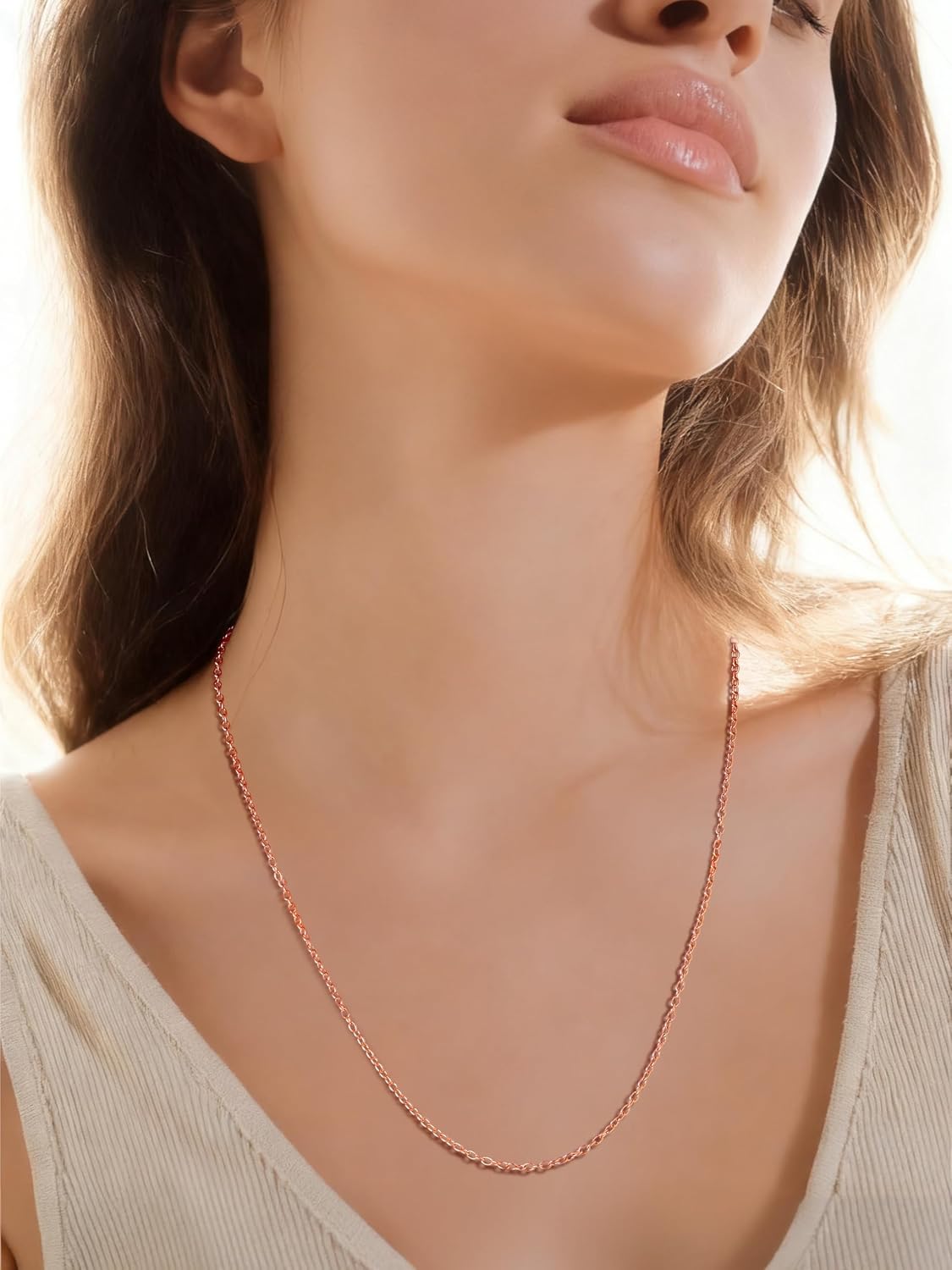 Thumbnail 6 de ChainsPro Collier Femme Acier Inoxydable 2 mm – Or/Argenté/Or Rose/Noir, Ajustable 46–76 cm