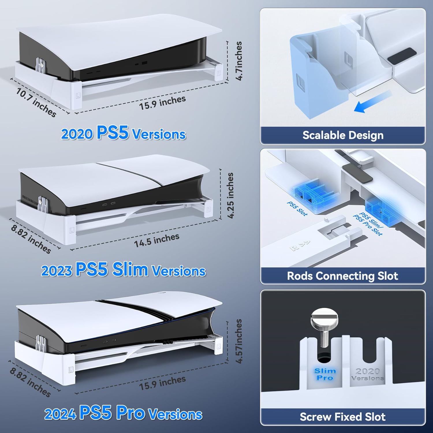 Thumbnail 3 de OIVO PS5 Horizontal Stand with Upgraded Support Rods