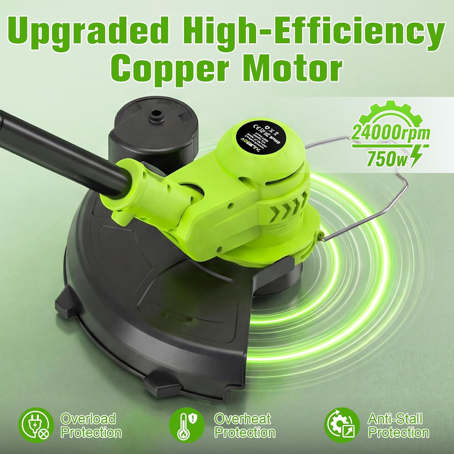 Thumbnail 4 de VOERJIA Cordless Grass Trimmer 21V (30cm) with 2 Batteries & Auto Line Feed, 2-in-1 Edger (Pro Edition LCD)