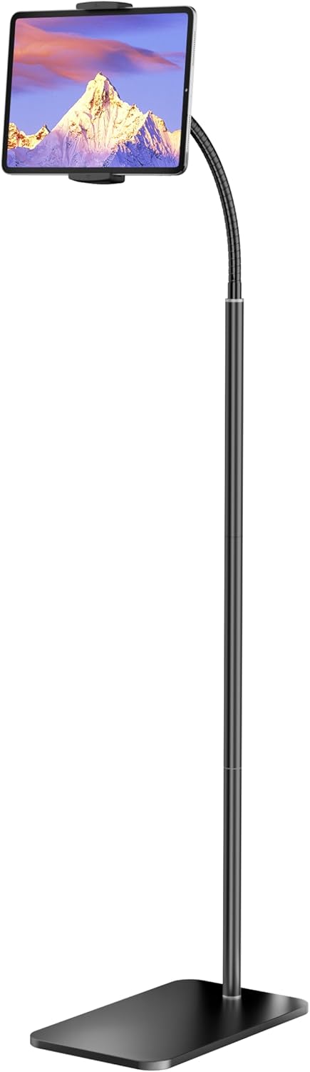 LanPavilion Supporto per iPad e tablet in metallo con asta flessibile (4,7''–13'')
