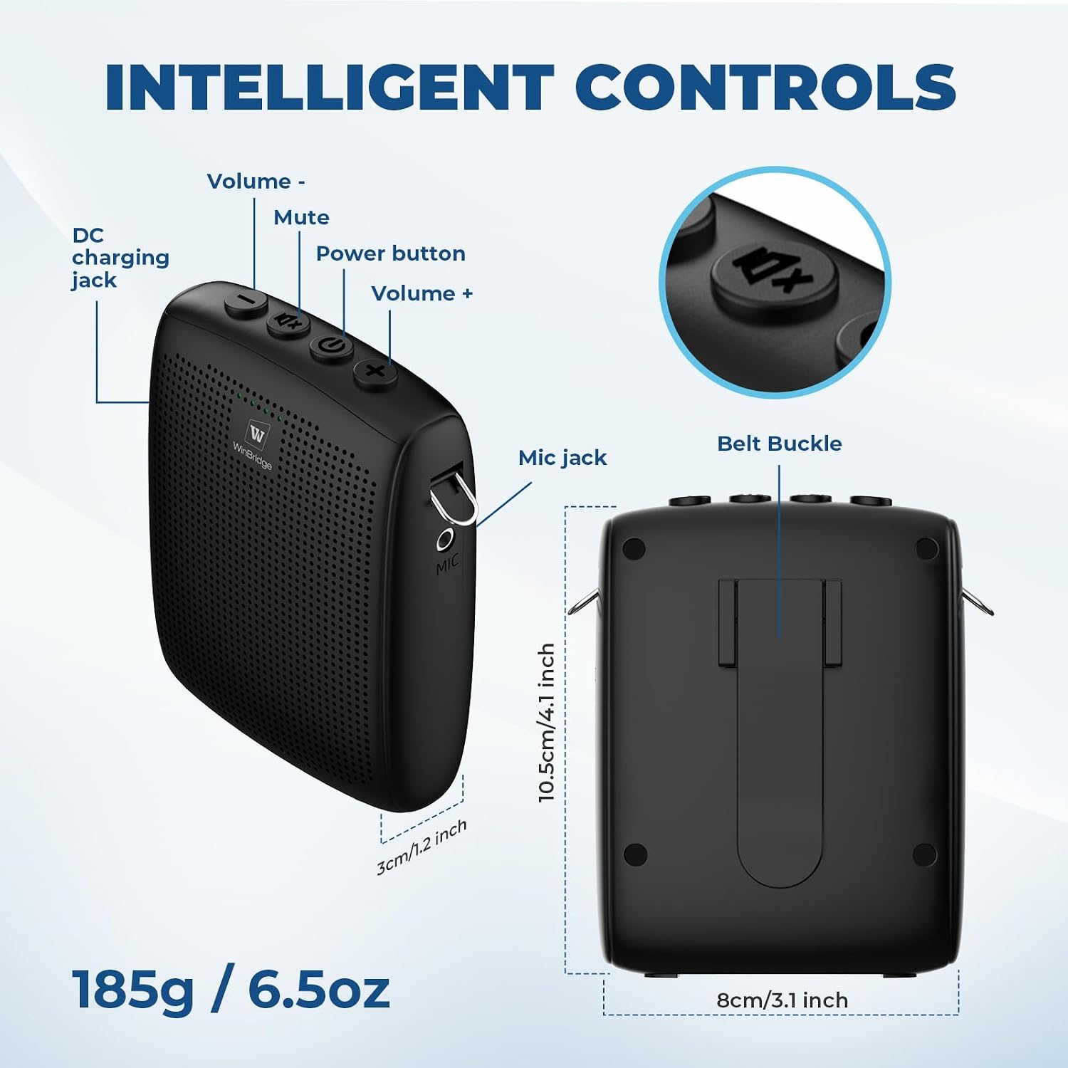Detalle de W WINBRIDGE S97 Wireless Voice Amplifier with Bluetooth and 15W Output