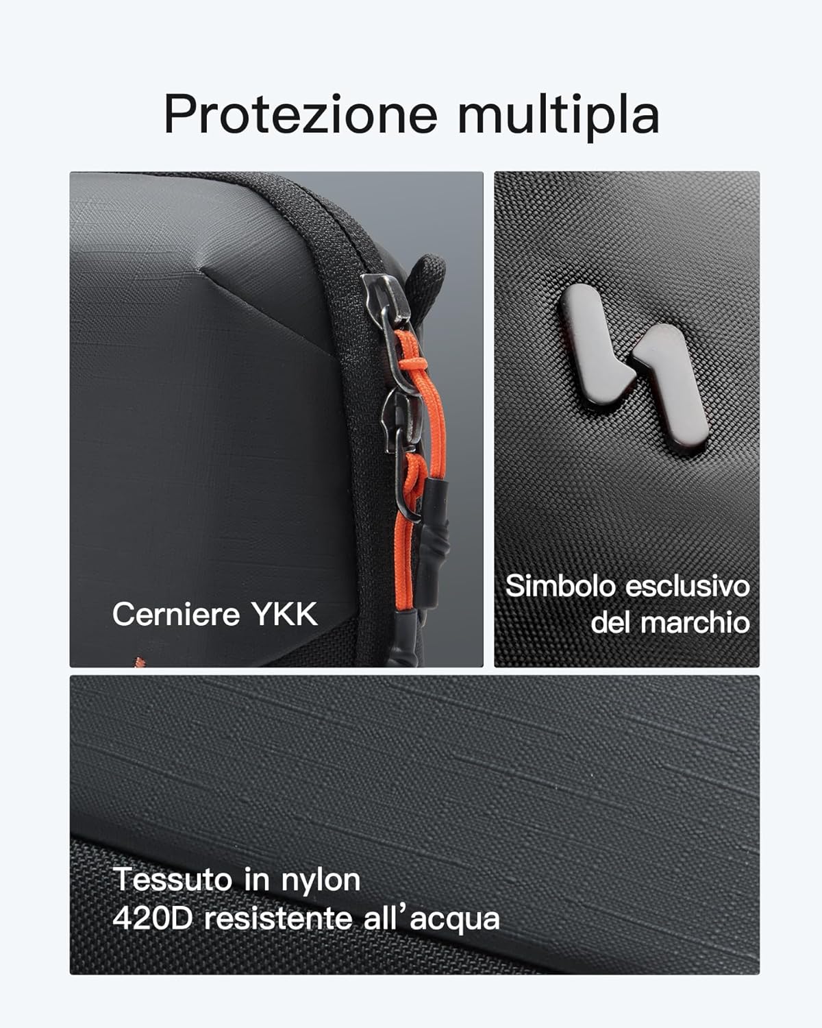 Thumbnail 6 de Inateck Organizer pratico per accessori elettronici con 20 sezioni e divisori magnetici, nero
