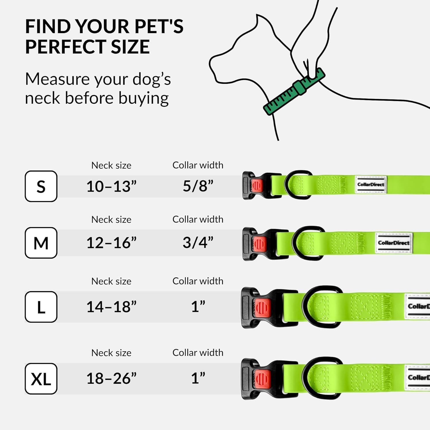 Detalle de CollarDirect Wasserdichtes Hundehalsband – Verstellbar, robust & pflegeleicht