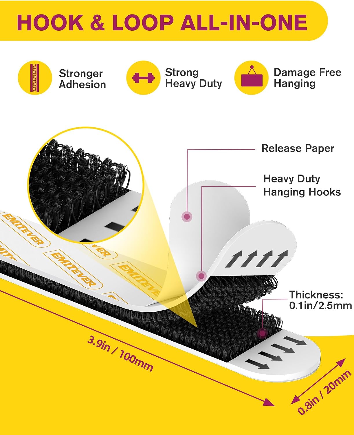 Detalle 2 de EMITEVER Picture Hanging Strips XL 20 Pairs 7.2 KG