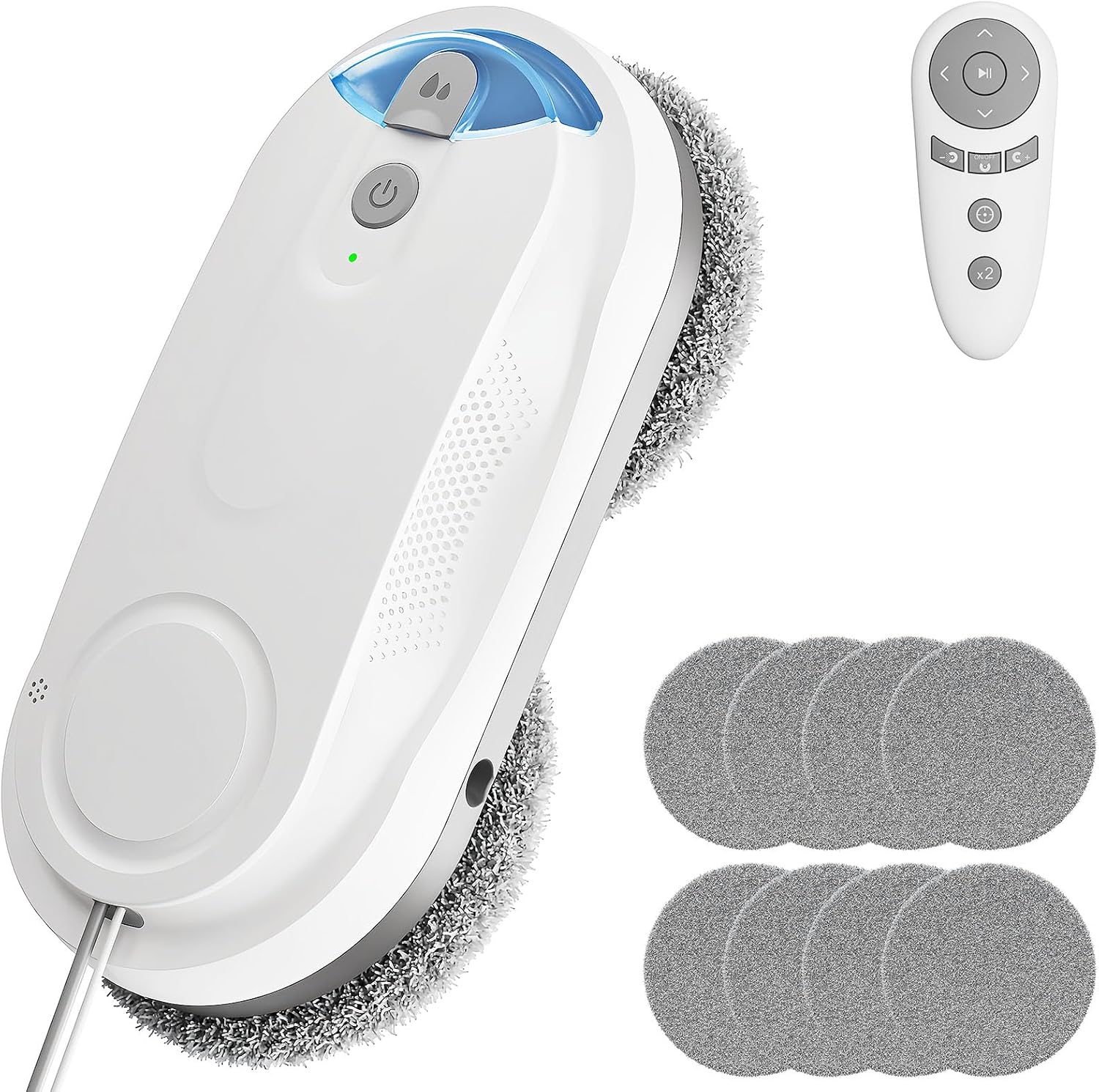 Detalle de KKI Fensterputzroboter X3 (Weiß) – automatischer Fensterreiniger mit KI-Pfadplanung und Dual-Spray