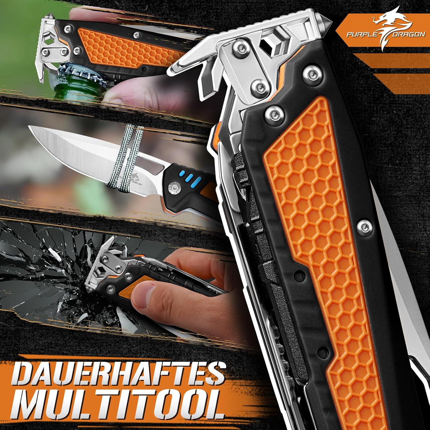 Thumbnail 2 de Purple Dragon 13‑in‑1 Multitool Klappmesser 13 Funktionen
