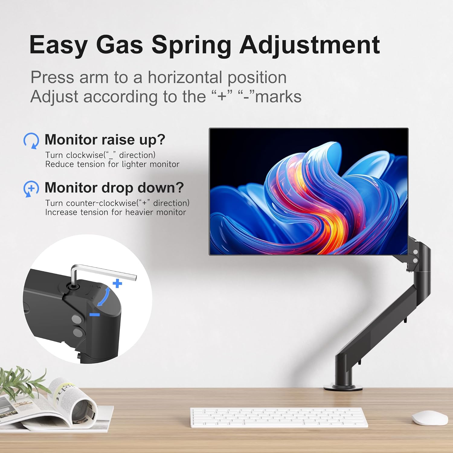 Thumbnail 6 de Suptek Single Monitor Arm Gas Spring 10kg