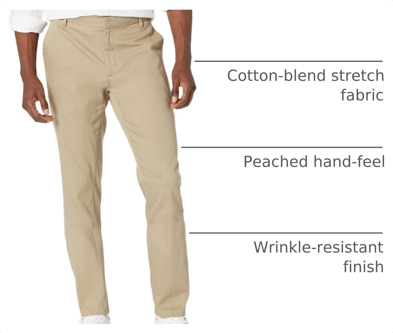 Detalle de Amazon Essentials Men's Slim-Fit Wrinkle-Resistant Flat-Front Chino Pant
