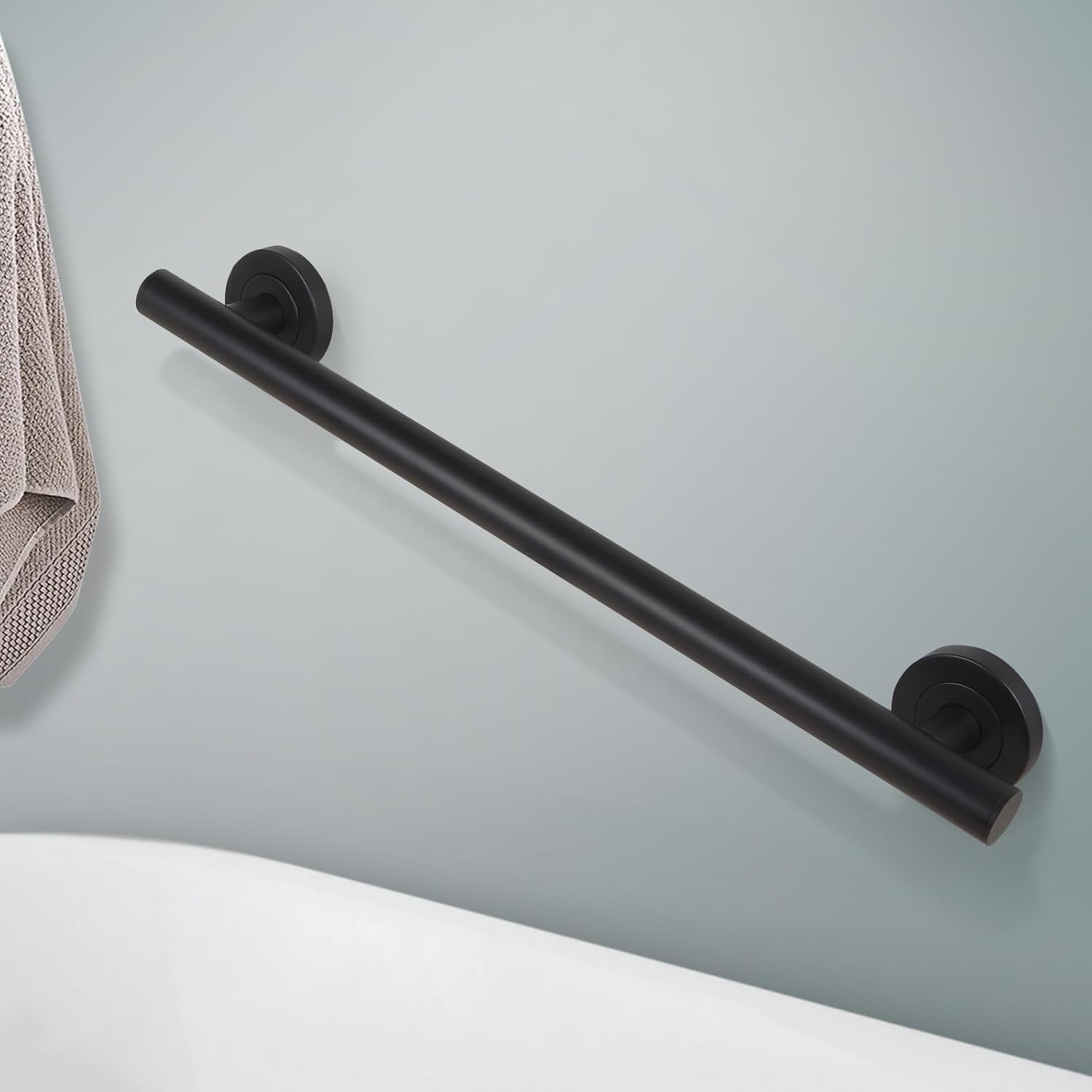 Detalle de Lava Odoro Shower Grab Bar Set (Matte Black, 3-Pack: 18", 24", 36")
