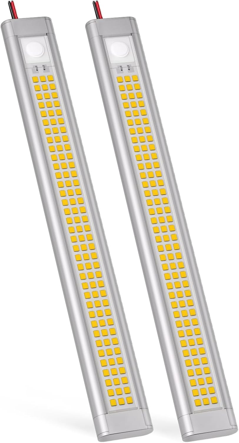 Detalle de GZV 12V LED Lampe Wohnmobil (4000K, 1100 lm, 9W) – 2er Pack silber