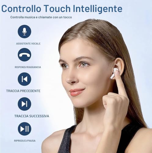 Detalle de iLove Cuffie Bluetooth Auricolari 5.3 2026 HiFi Stereo – wireless, IP7, ANC chiamate