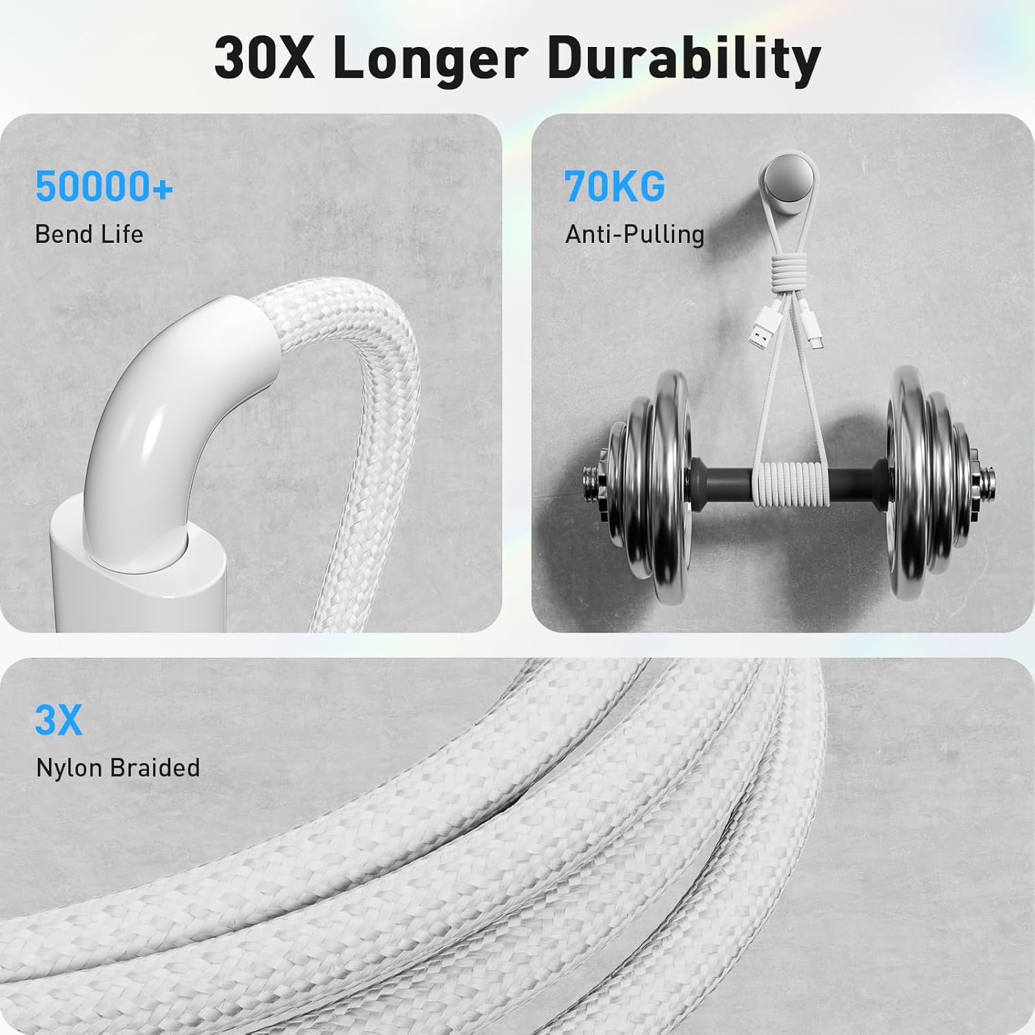 Thumbnail 4 de 5 m USB‑C Ladekabel 3,1A, geflochten für Smartphones