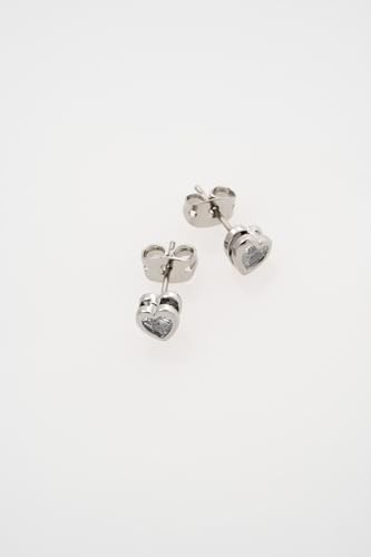 Detalle 2 de Ted Baker Harmony Mini Crystal Heart Stud Earrings for Women (Silver/Crystal)