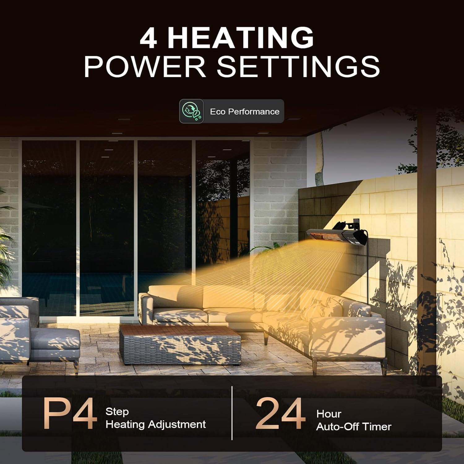 Thumbnail 2 de 1500W Infrared Patio Heater with Remote