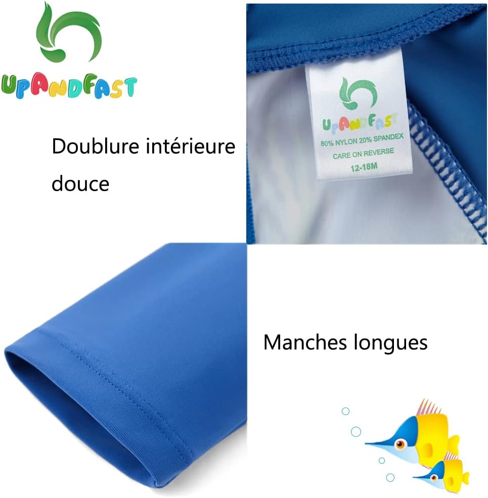 Thumbnail 5 de Maillot de bain une pièce avec fermeture éclair pour bébé garçon upandfast + chapeau – protection UPF 50+
