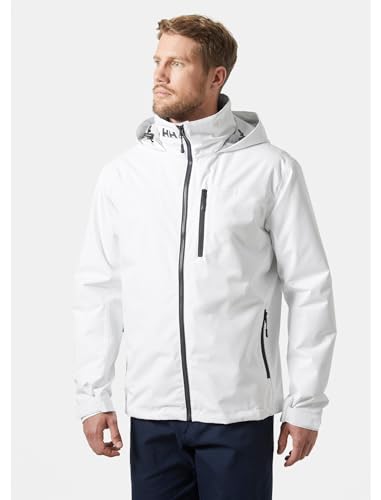 Detalle de Helly Hansen Hombres Chaqueta de capa media con capucha Crew 2 – Blanco, XXL