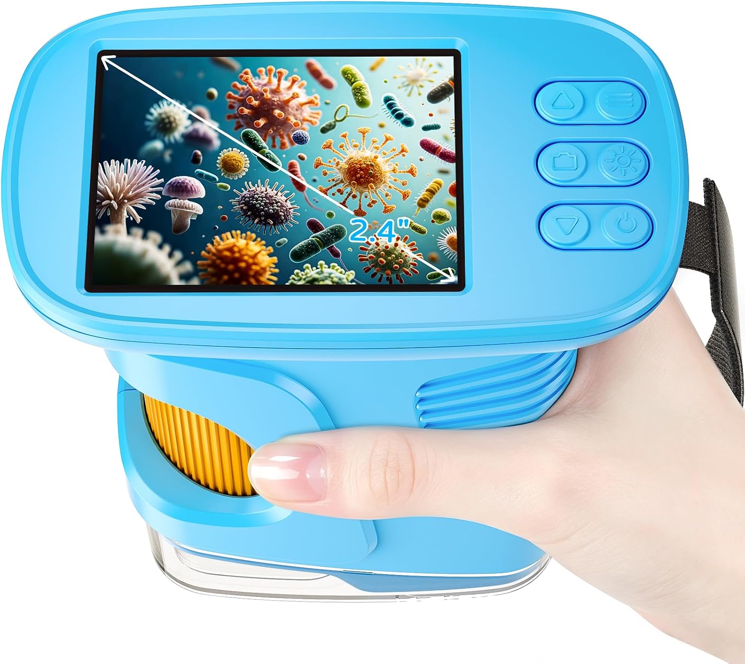 Detalle de Kids Borescope 1000X Handheld Microscope for Kids with 2.4-Inch IPS Screen and 12 Slides