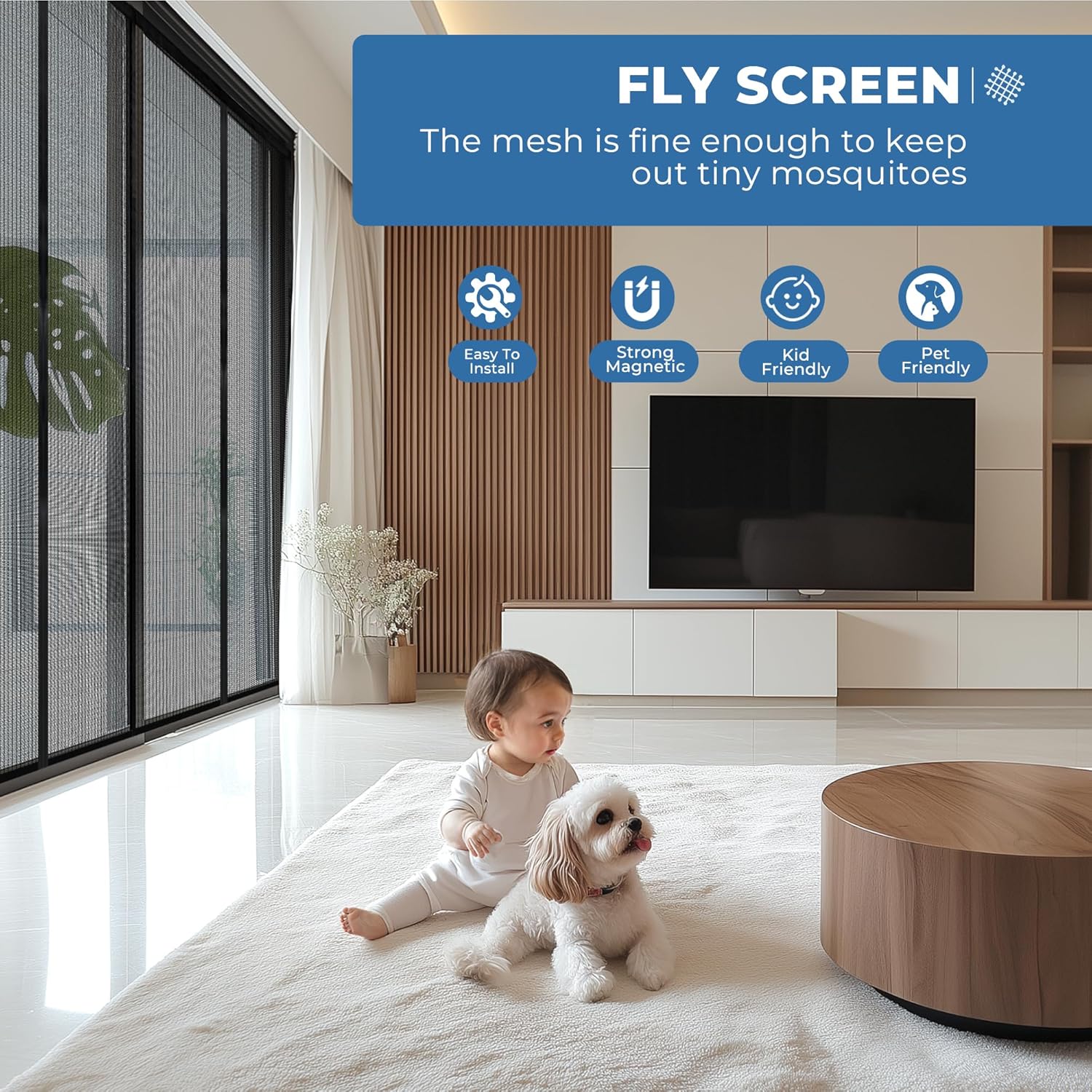 Thumbnail 6 de LUYANXY Zanzariera magnetica 160x250 cm – protezione efficace e facile da montare per porte e finestre