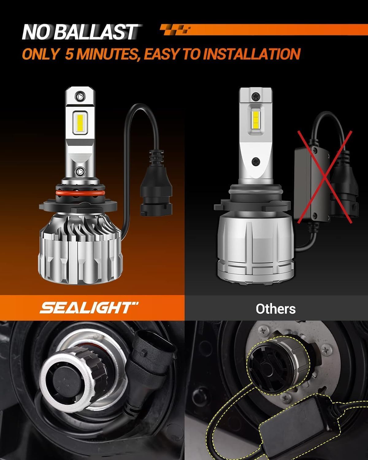 Thumbnail 4 de SEALIGHT H8/H9/H11 9005/HB3 Fog Light Bulb Combo 92,000LM Pack of 4