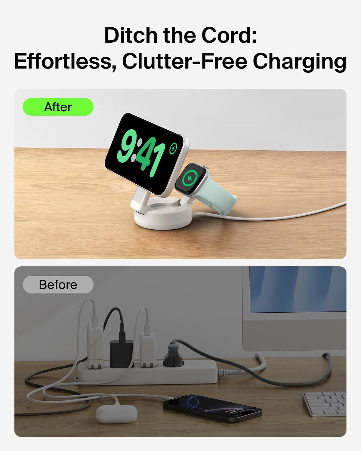 Thumbnail 6 de Belkin WIZ043ttSD Qi2.2 25W 2-in-1 Wireless Charger, Foldable Travel Dock