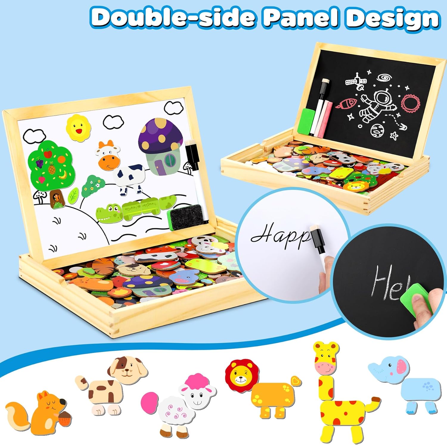 Detalle 2 de Jojoin Magnetisches Holzpuzzle 110 Teile