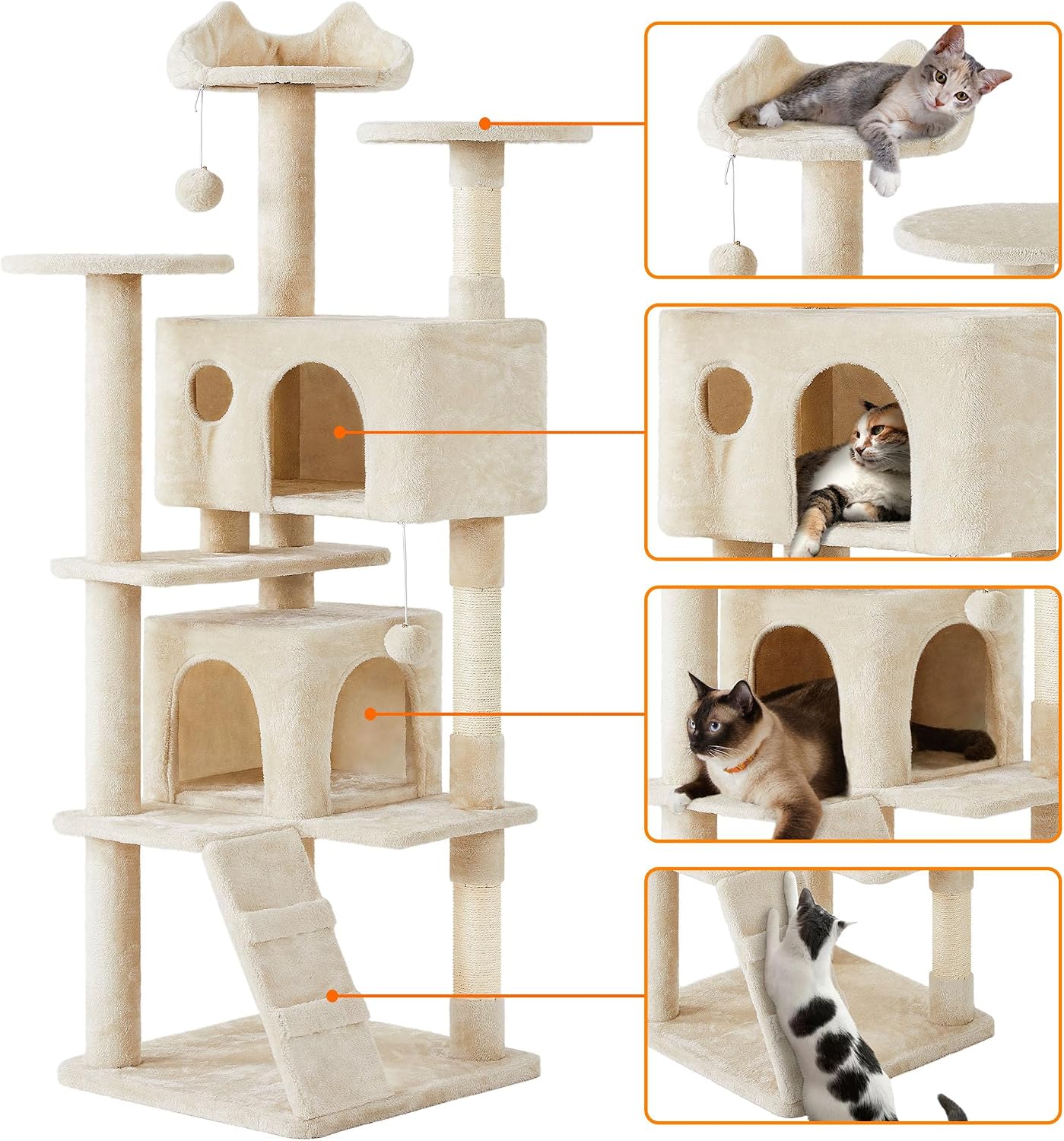 Thumbnail 4 de Yaheetech Arbre à Chat 178 cm pour 3–4 chats