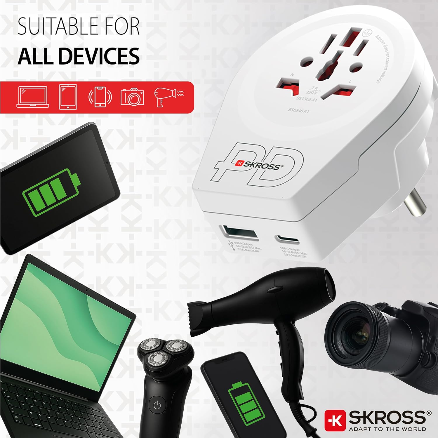 Thumbnail 4 de SKROSS World to Europe USB AC20PD Travel Adapter with 20 W USB-C and 18 W USB-A