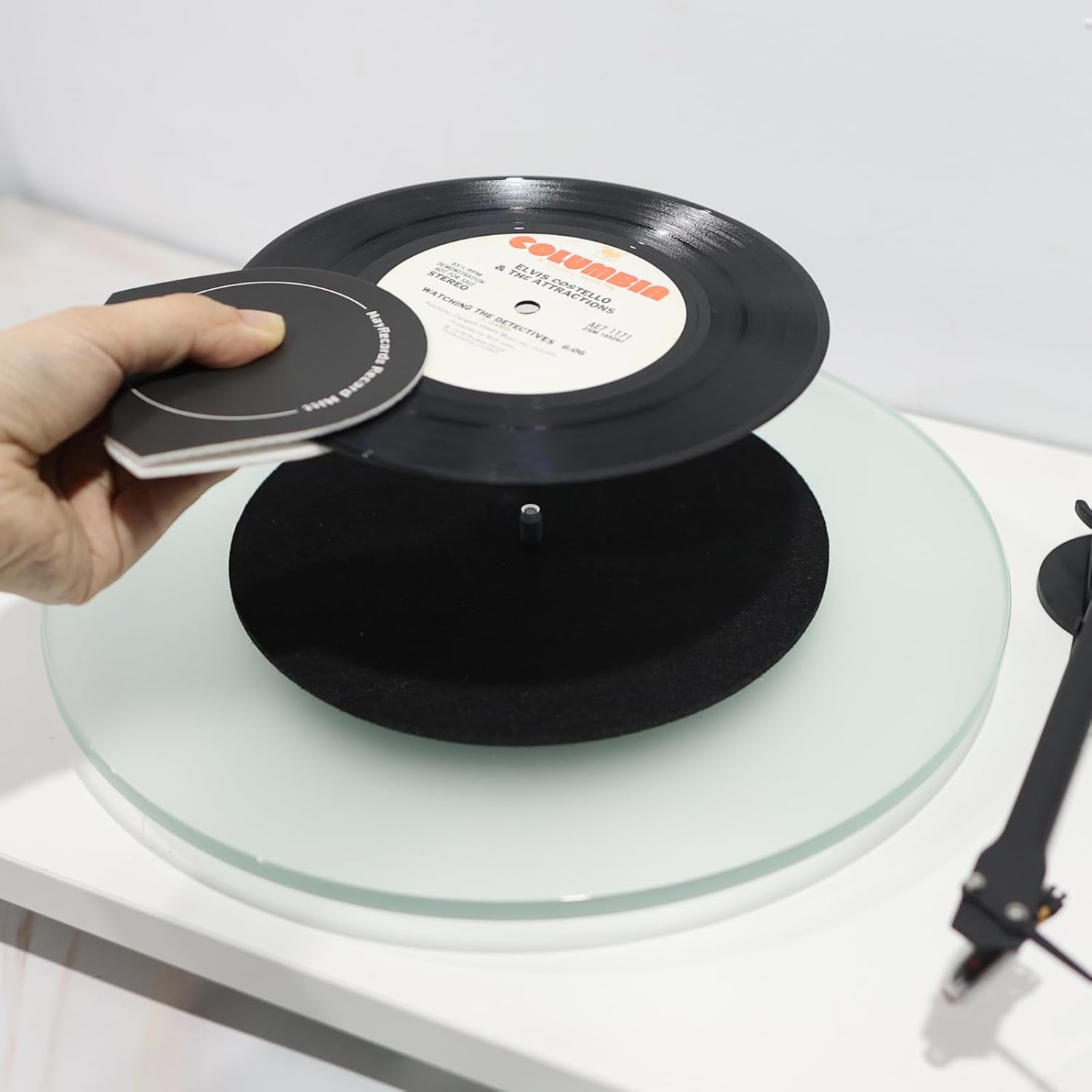 Detalle 1 de sdroceRyaM 7-Inch Turntable Slip Mat, 3 mm Polyester Felt