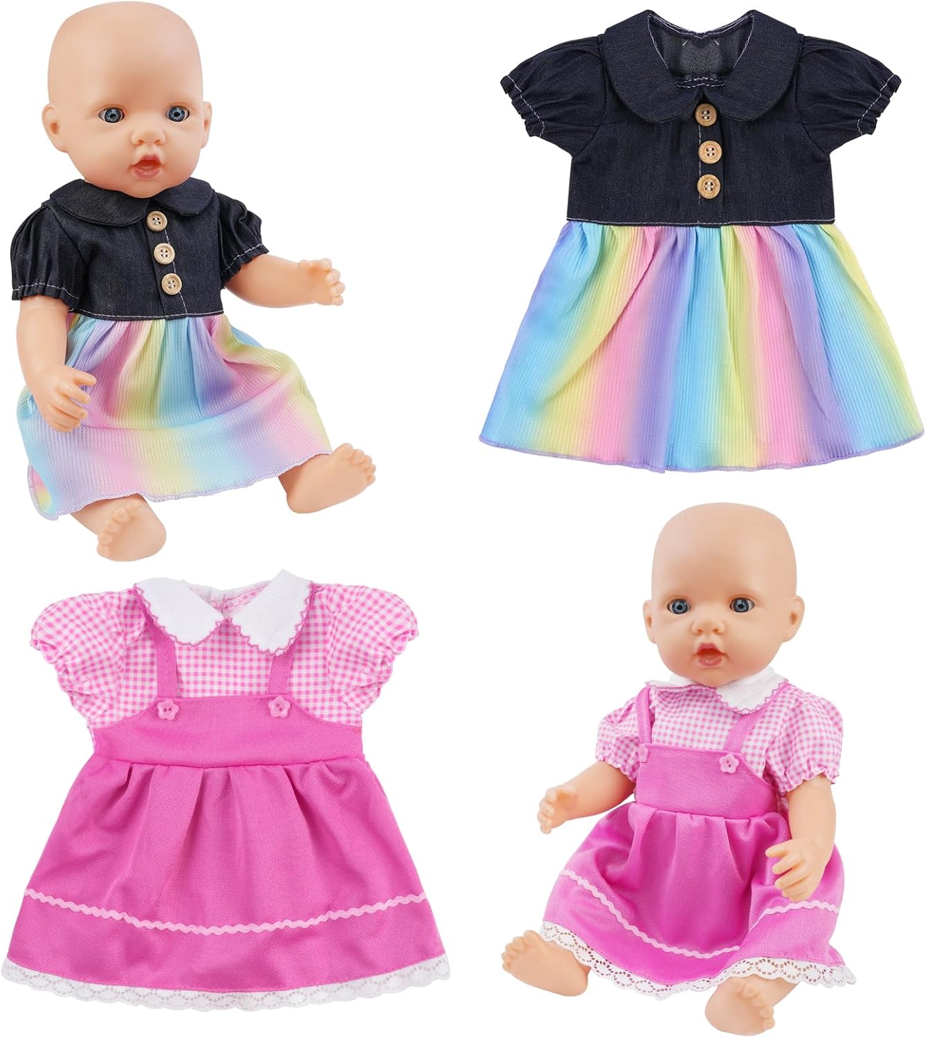 Thumbnail 5 de Aolso Puppenkleidungsset (4-teilig) für Baby-Puppen 35–43 cm – Klettverschluss-Outfits