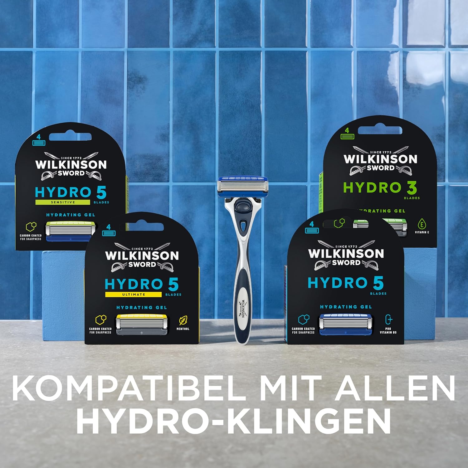 Thumbnail 4 de Wilkinson Sword Hydro 5 Rasierer für Männer – 12 Ersatzklingen, Feuchtigkeitsspendende Gel-Pools und umklappbarer Trimmer
