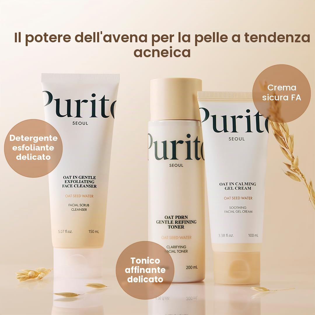 Detalle de Purito Oat PDRN Gentle Refining Toner: tonico esfoliante lenitivo all’avanguardia con avena 99% PDRN