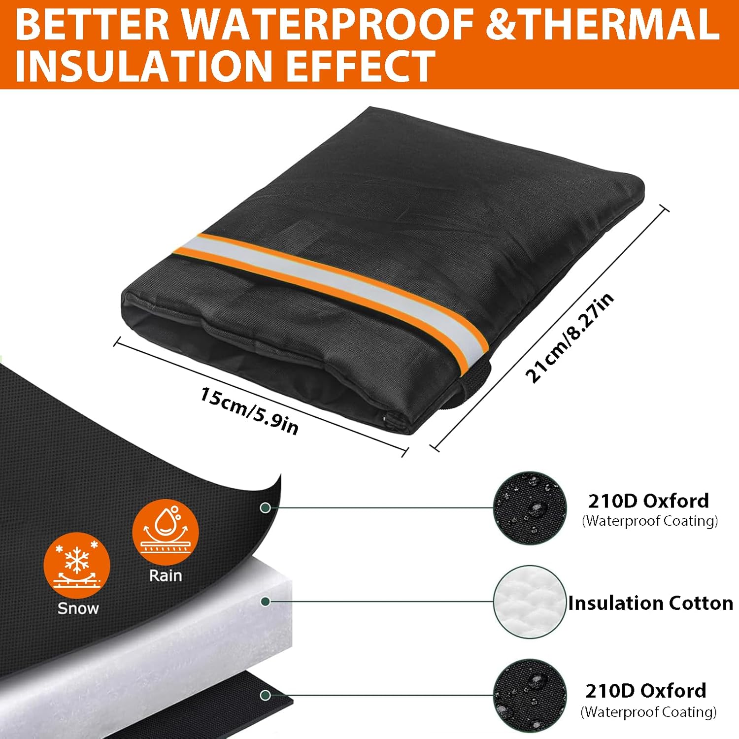 Thumbnail 1 de SANTUO 2Pcs outside tap cover frost protector with insulation, waterproof Oxford fabric and reflective strip