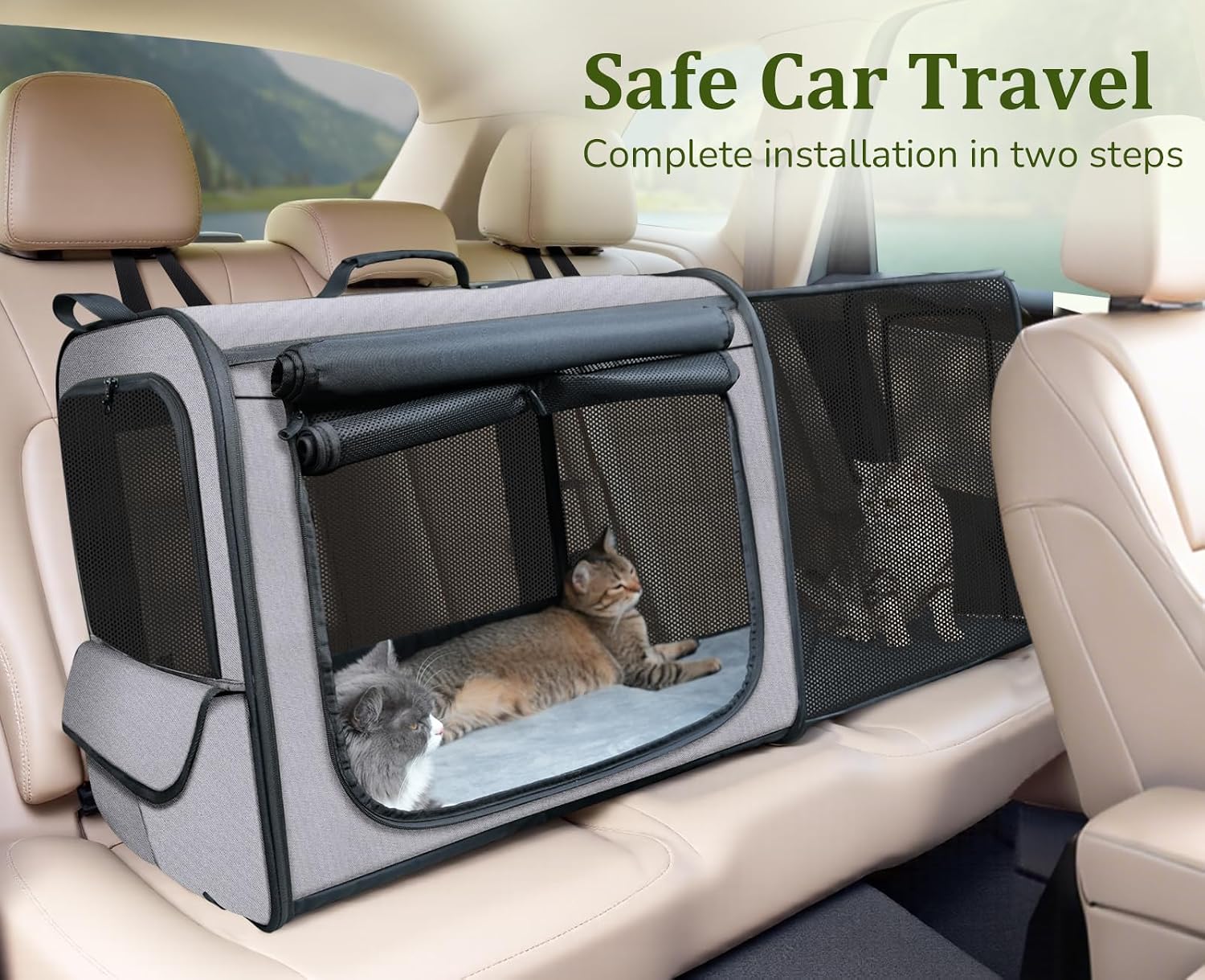 Detalle 2 de Pecute Dog Car Carrier 61×45×52cm