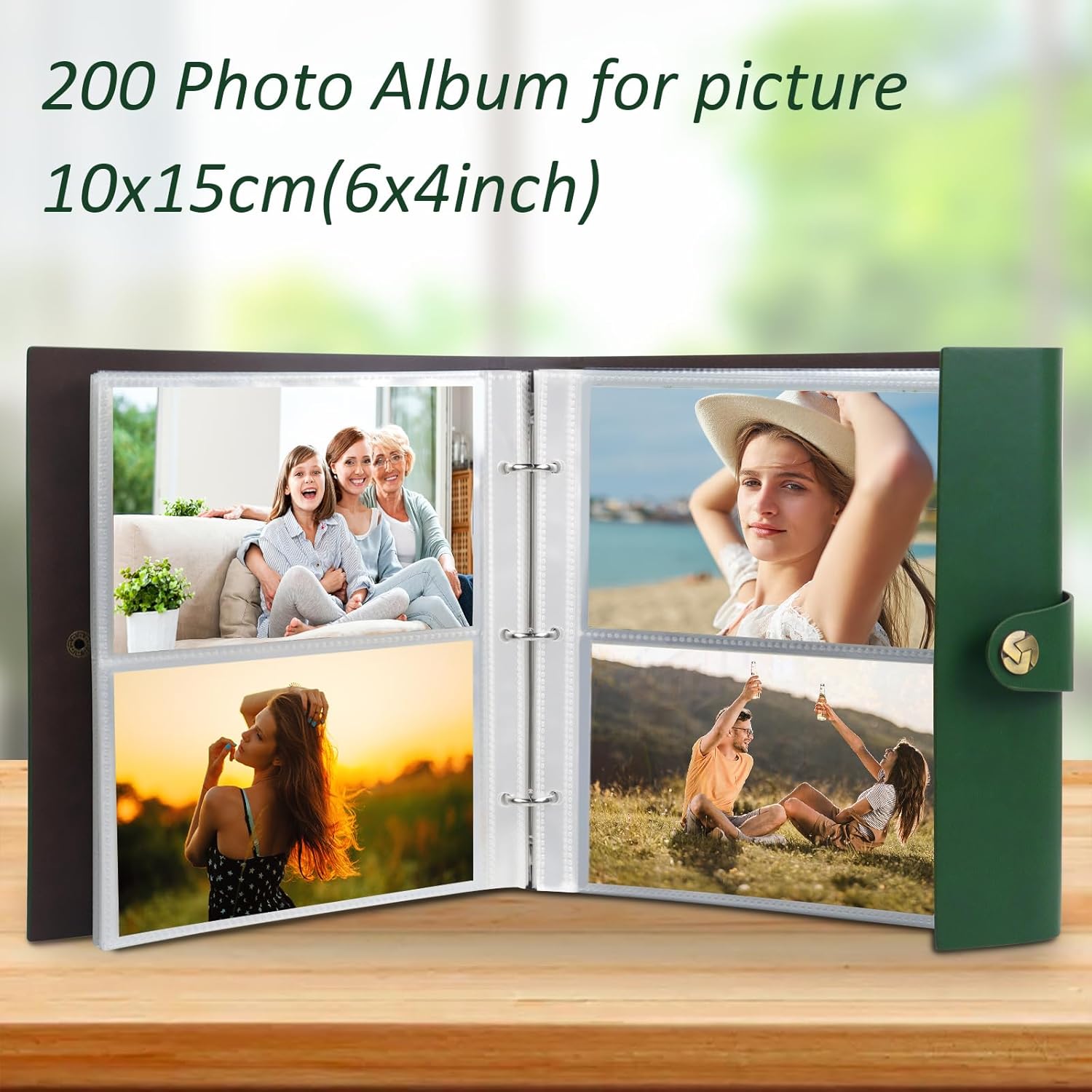 Thumbnail 1 de ZEEYUAN Album Foto 10x15 in pelle con tasche e 200 foto (50 fogli / 100 pagine)