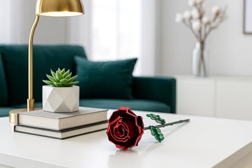 Thumbnail 6 de Forging Art Bcn Rosa Eterna de Hierro forjada a mano (Roja/Verde, sin base)