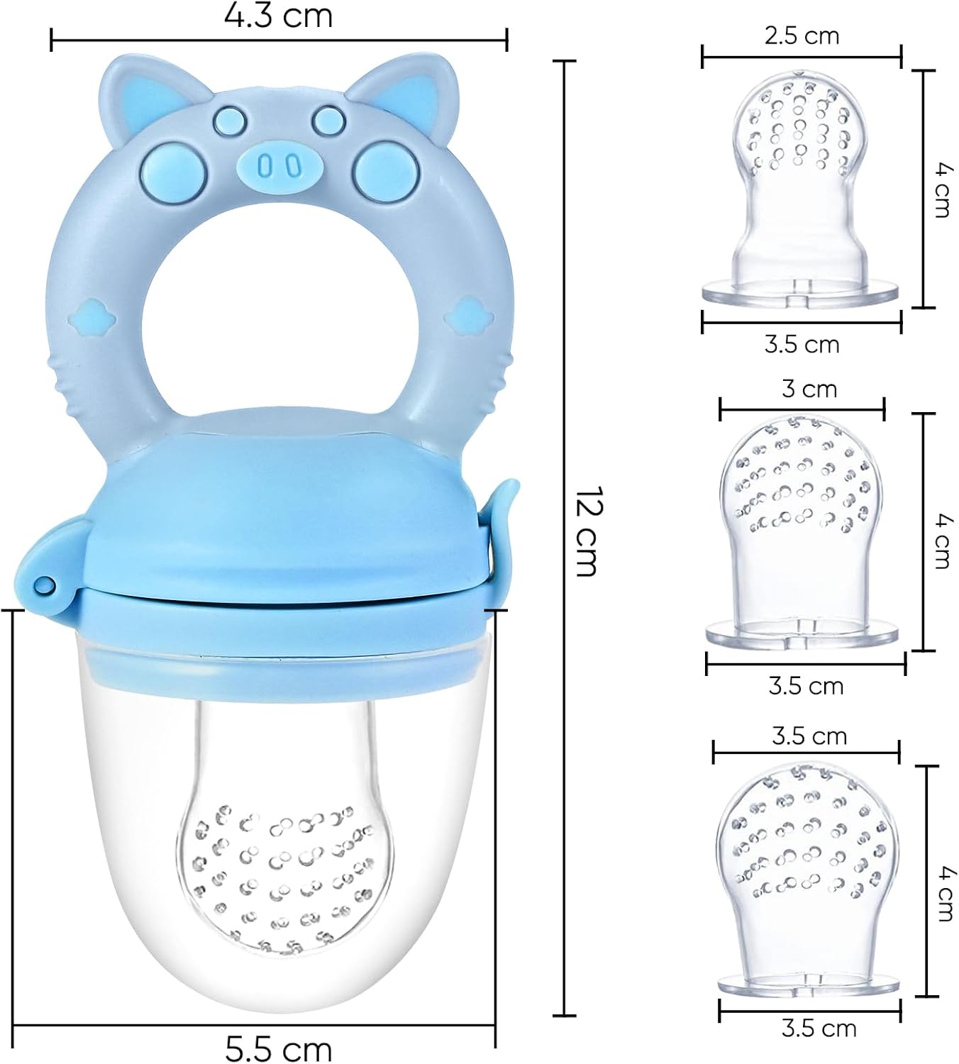 Thumbnail 1 de Faburo confezione Ciuccio Frutta Neonati 2 pezzi + 9 pezzi in silicone (per dentizione e alimenti)