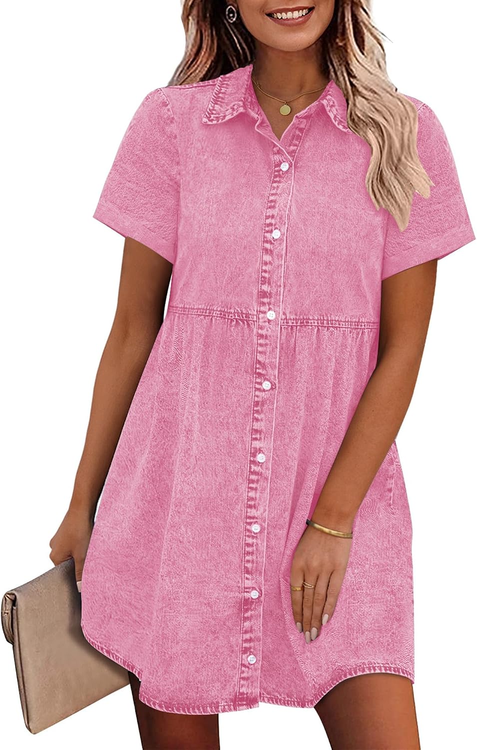 Detalle de GRAPENT Denim Dress for Women 85% cotton